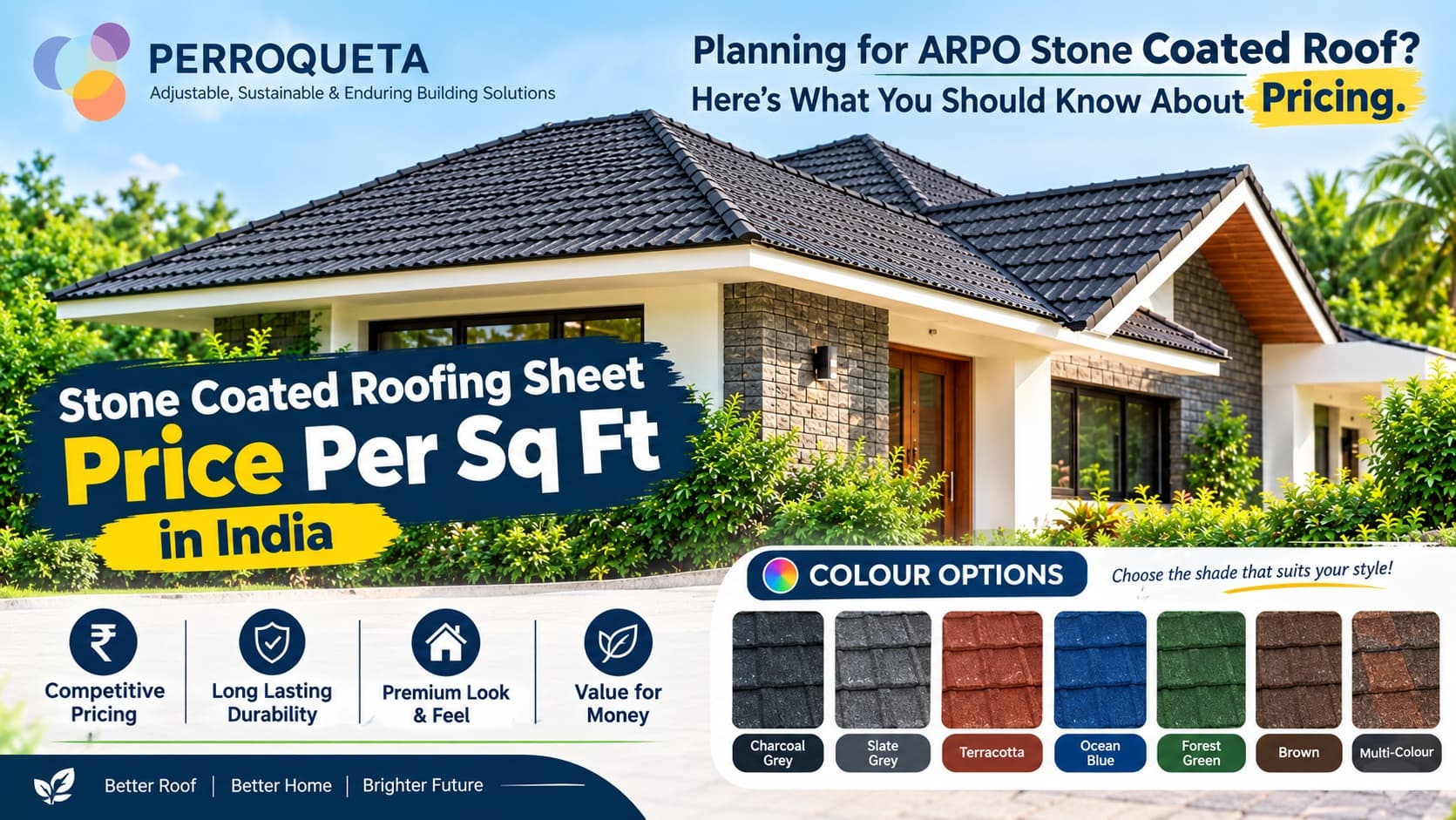 Stone Coated Roofing Sheet Price Per Sq Ft in India